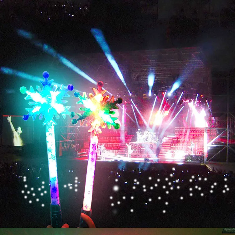 Free Sample Wholesale LED Light Snow Star Magic Wand Rainbow Led Light Stick For Girls