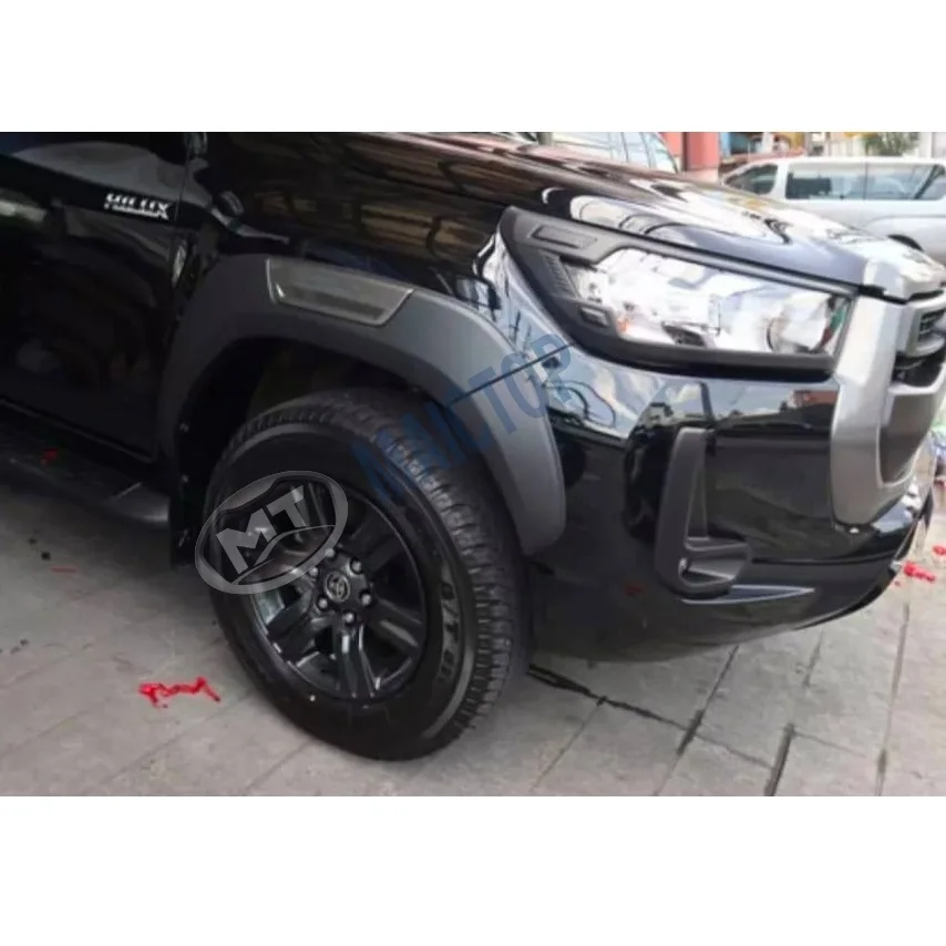 Maictop car accessories black wheel trims fender flare for hilux revo rocco fender flares 2015-2021
