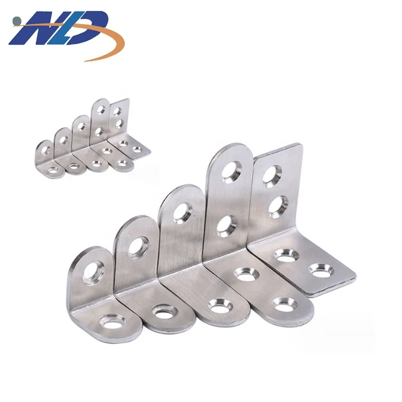NLD Wholesale Furniture Hardware Floating Stainless Steel L Corner Bracket Mounting Folding Shelf Wall Brackets