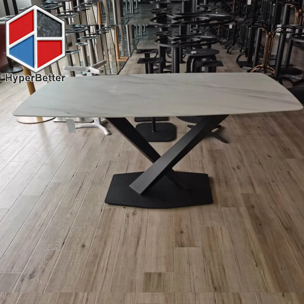 Metal X design table leg for rectangle dining table