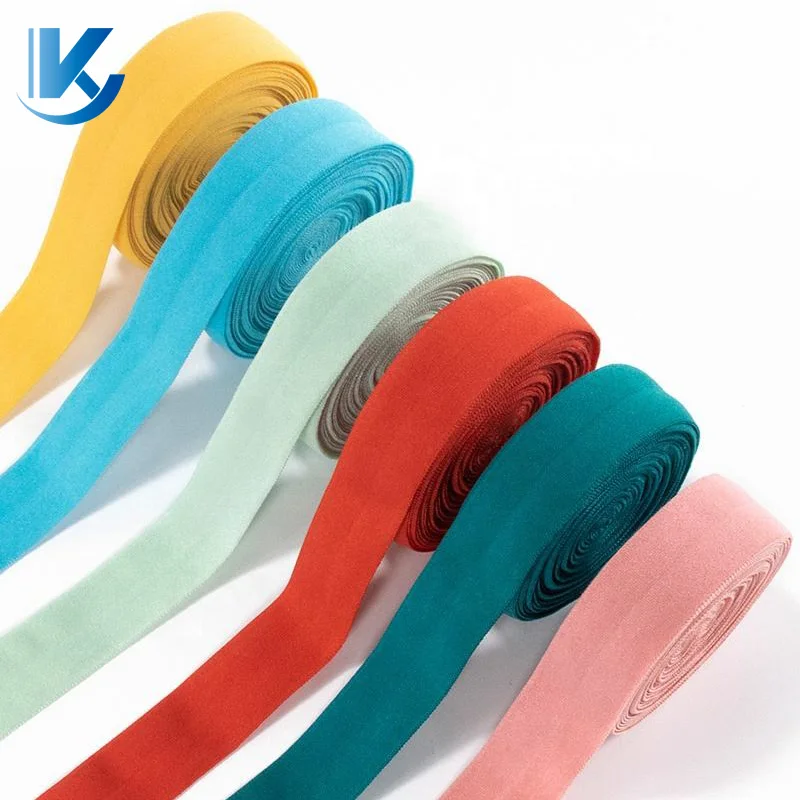 KY Wholesale High Quality Clothes Webbing Manufacture 10MM - 50M Melastic Ribbon Binding Bias Tape Shoes and Bags Printed Coated