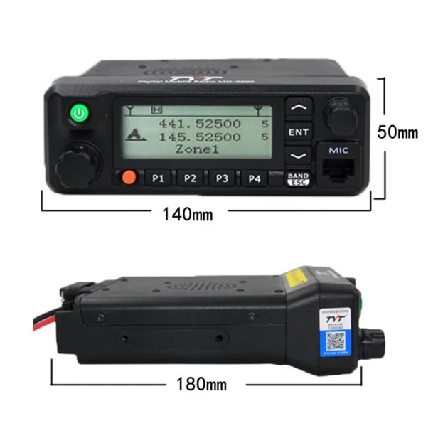 TYT MD-9600 GPS Digital/FM Analog Dual Band DMR Mobile Transceiver 50-Watt VHF/UHF Car Truck Amateur Radio HAM Two Way Radio