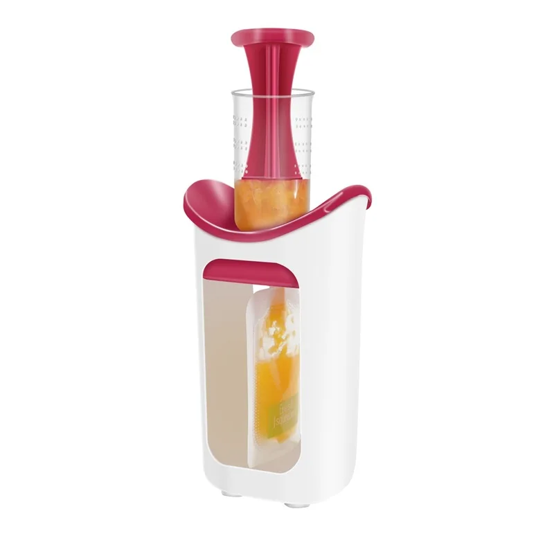 Squeeze Station with Feeding Pouches Kit Homemade Fresh Fruit Juice Baby Food Maker Organisation with Storage Bags