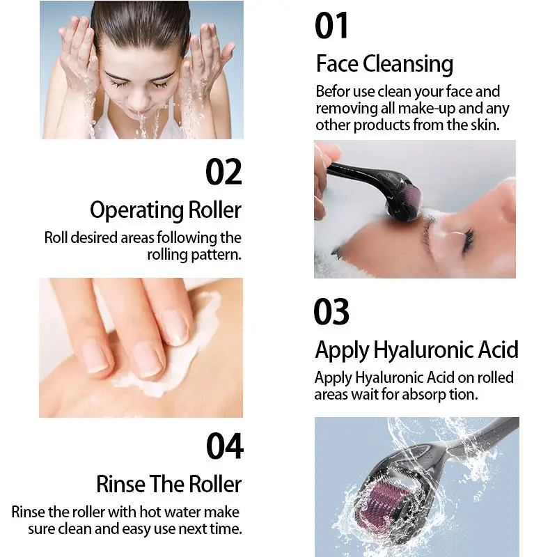 Derma roller oem Source Factory Titanium Micro Needle 540 Pink Dermaroller 0.5 mm 1mm For Beard Hair Skin Growth