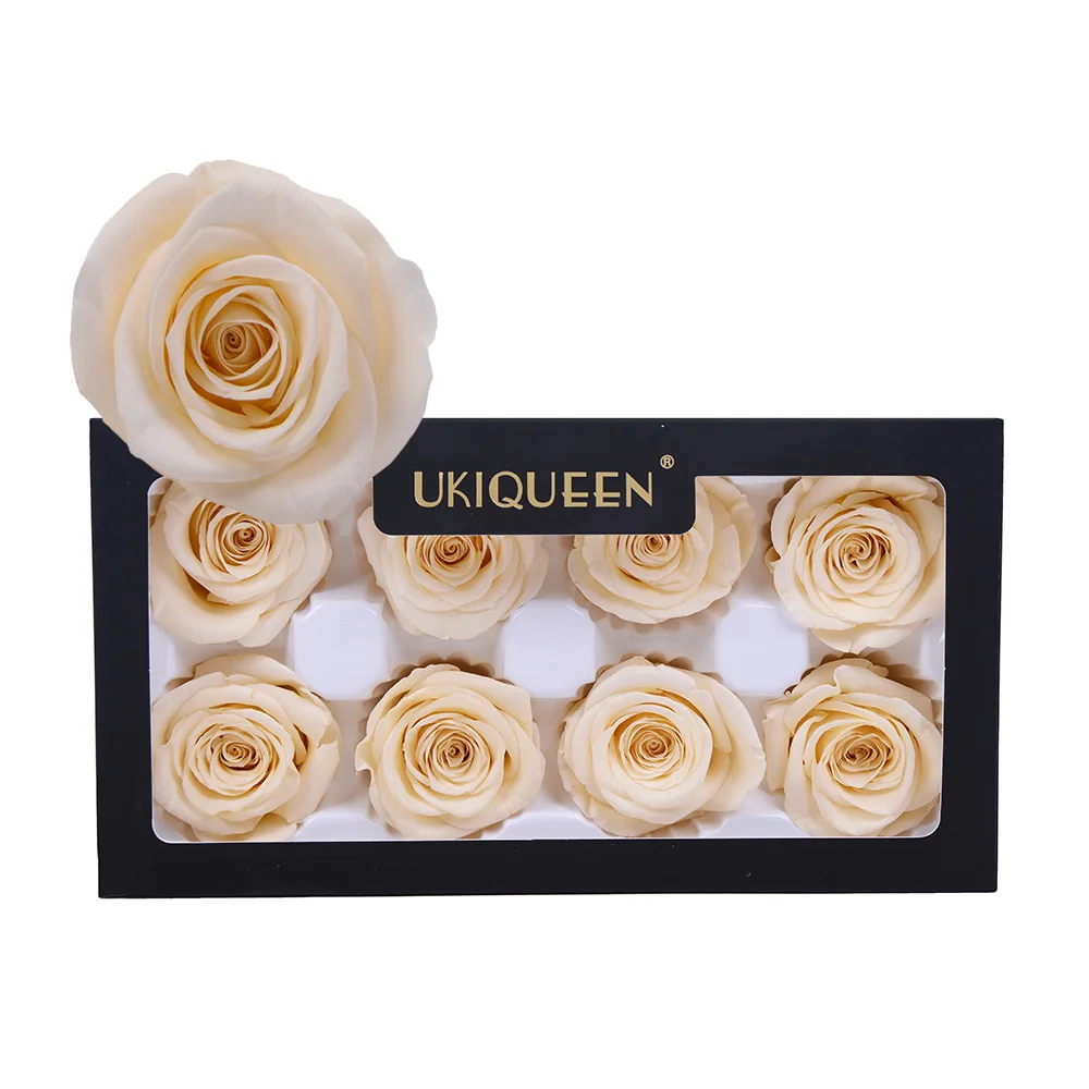 All Occasions Decorative Crafts 4-5Cm Yellow Immortal Flower Stabilized Roses Preserved Natural Eternal Flower