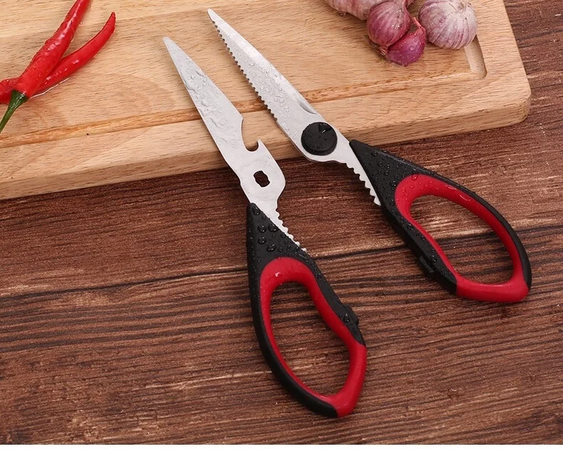 
Amazon Hot Heavy Duty Multi-Purpose Stainless Steel Kitchen Herbs Shears Meat Vegetable Chicken Bone Detachable Kitchen Scissors 