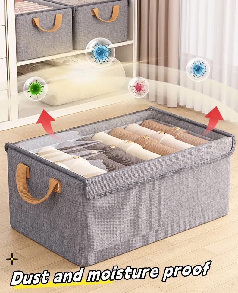 Home Foldable Fabric Storage Cubes Organizer clothes Shelf Basket Cube Organizer with Dual Handles With steel frame