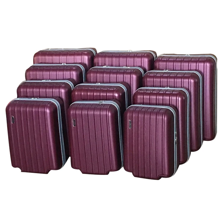 Factory 12 pcs set Suitcase Spare Parts Semi-finished ABS Luggage with 4 spinner wheels zipper lock telescopic trolley
