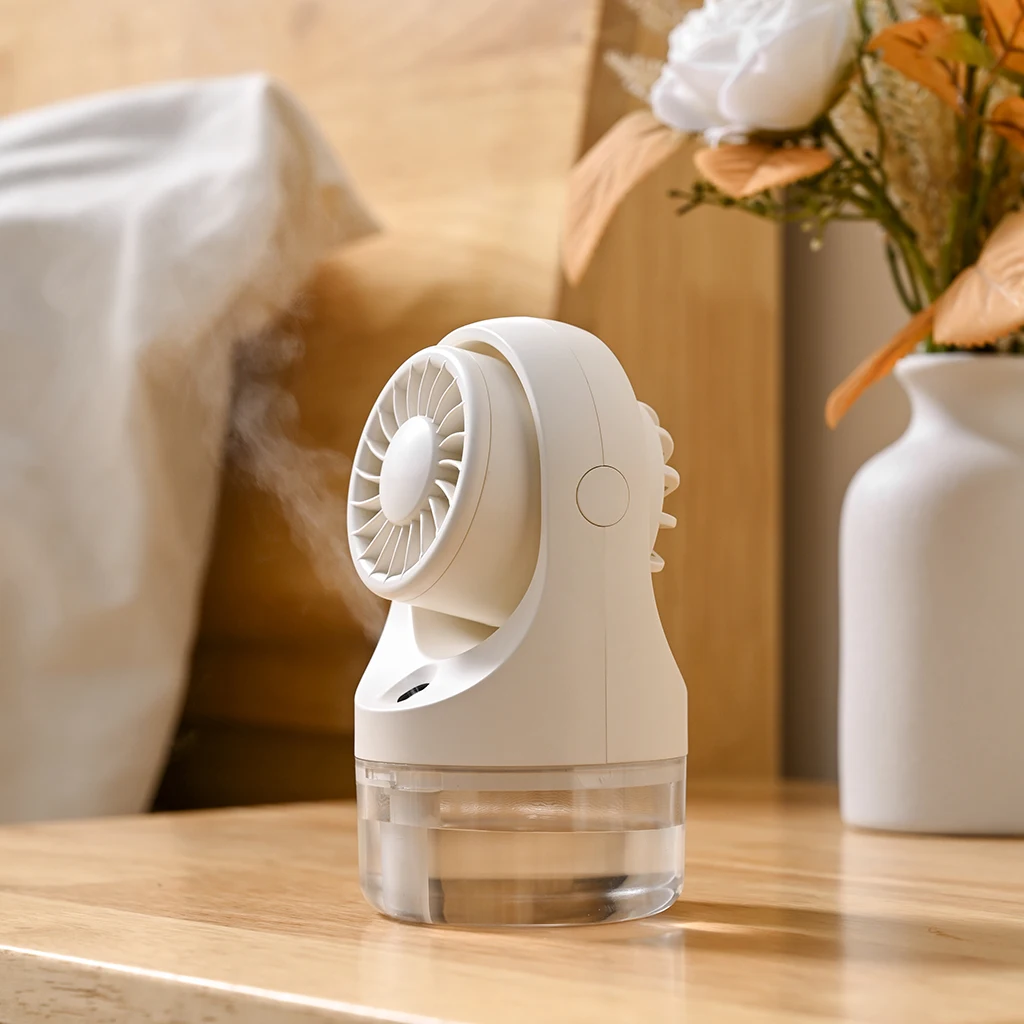 2024 New Arrivals hot sale Type-c rechargeable portable small table fan with plastic mist fan outdoor handheld Mini USB fan