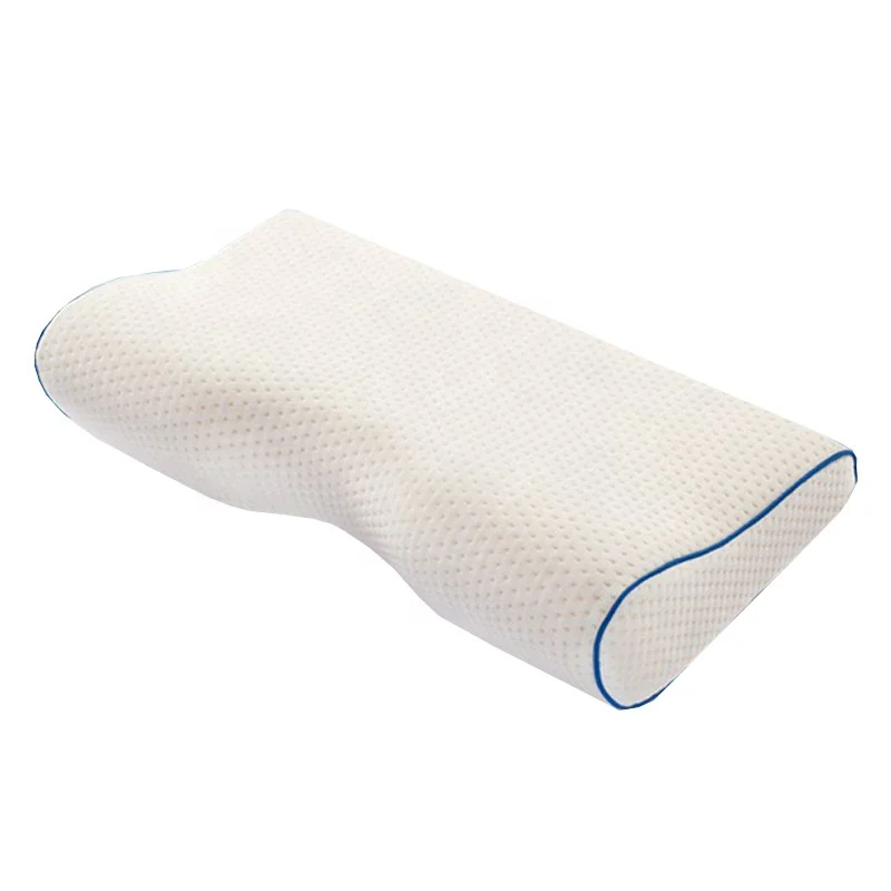 Queen Size Ergonomic Butterfly Shaped Memory Foam Cervical Contour Head Neck Support Pillow Bed Pillow for Sleeping