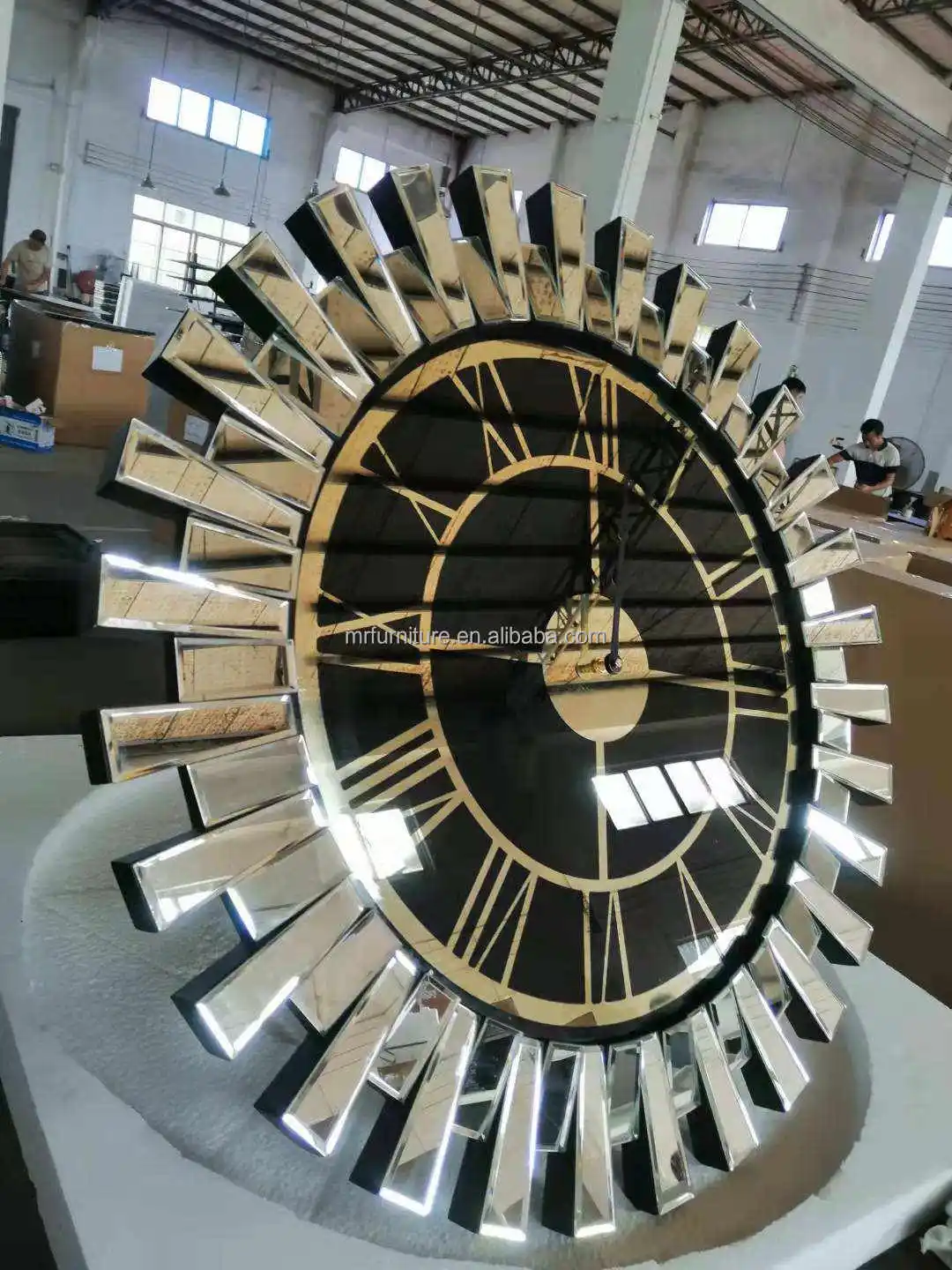 Nordic Wall Clock Hanging Art Decorative Glass Home Furniture Mirror Round Wall Clock for Bedroom Living Room