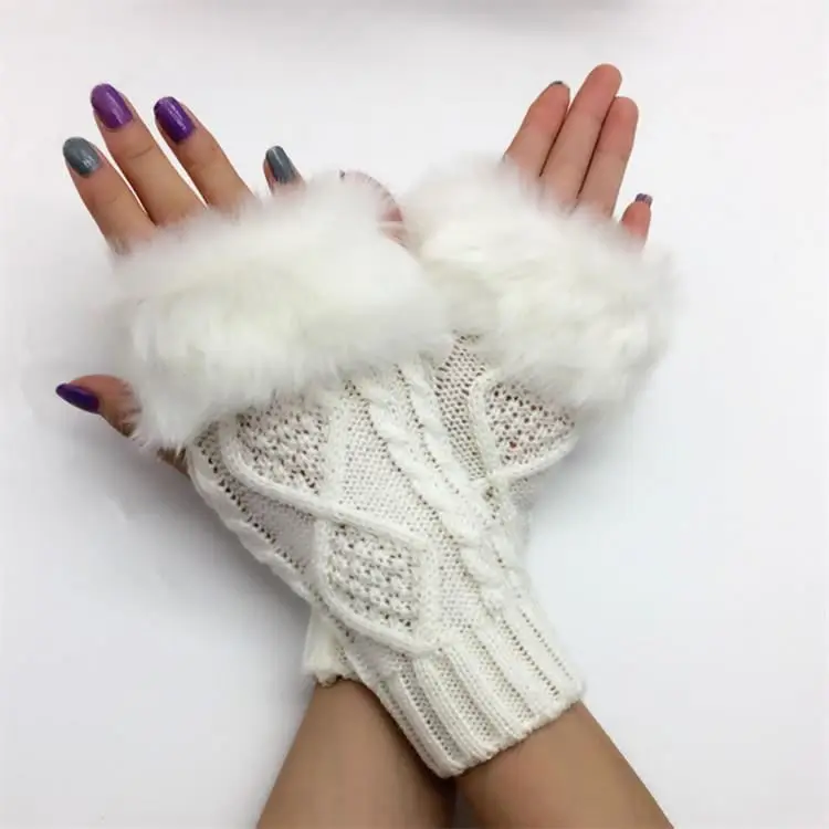
wholesale Winter new twist half-fingered Gloves Ladies Korean version pure color fashion warm knitting wool 