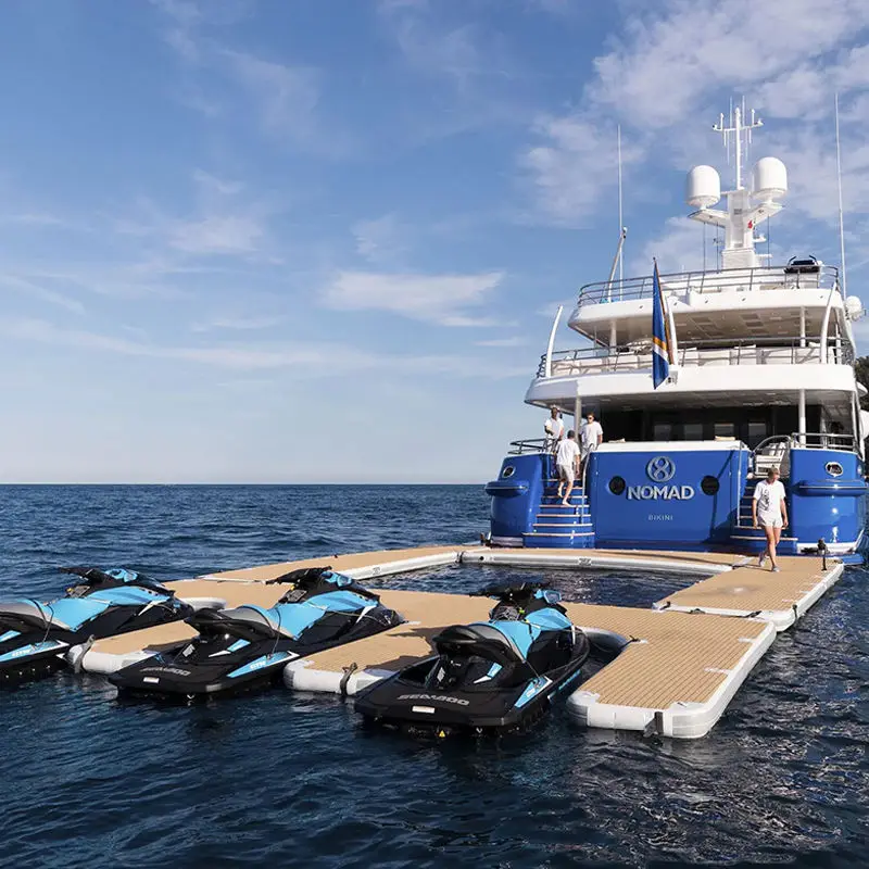 Leisure Land Inflatable Swim Island Floating Raft Inflatable foil Water Jet Ski Dock Floats Platform