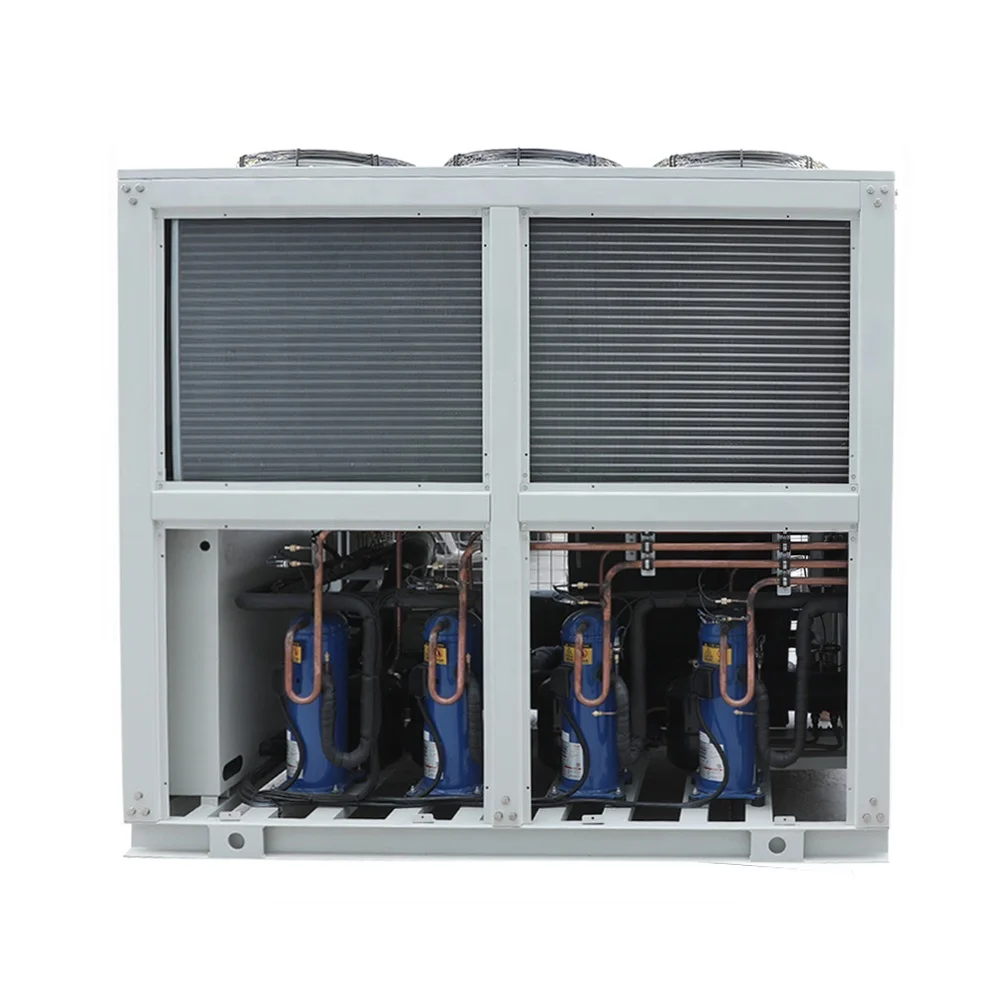 Low Temperature 15 Ton Glycol Ice Rink Chiller Aluminum Finned Copper Tube + Axil Fan Shell and Tube Hermetic Scroll (piston)