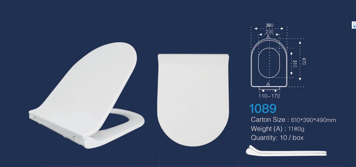 Modern toilet seat pure PP Material Toilet Seat Soft Close in U Shape