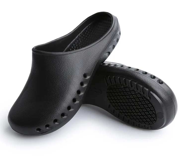 The cook special safety Black EVA Work nursing shoes ,Oil resistant and anti slip rubber sole hospital medical clogs shoes