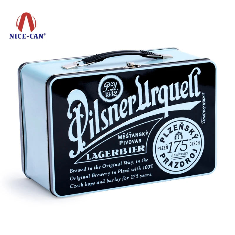 Nice-can таможня напечатала портативный металлический Ланч-бокс с ручкой и замком пищевого олова