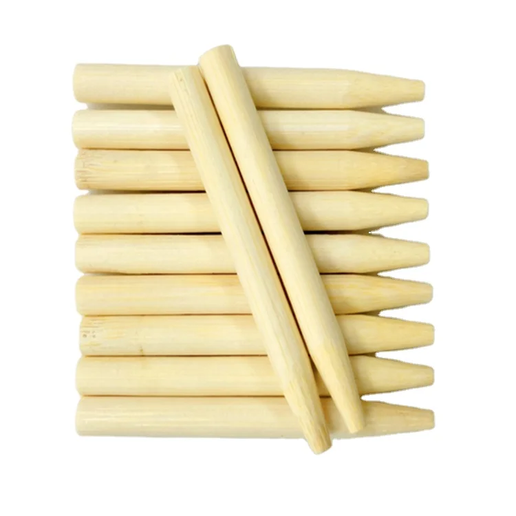 Directly Manufactured Customizable Logo Bamboo Pusher Sticks round Rolling BBQ Cleaning Tools with Bag Packaging for Tobacco Use