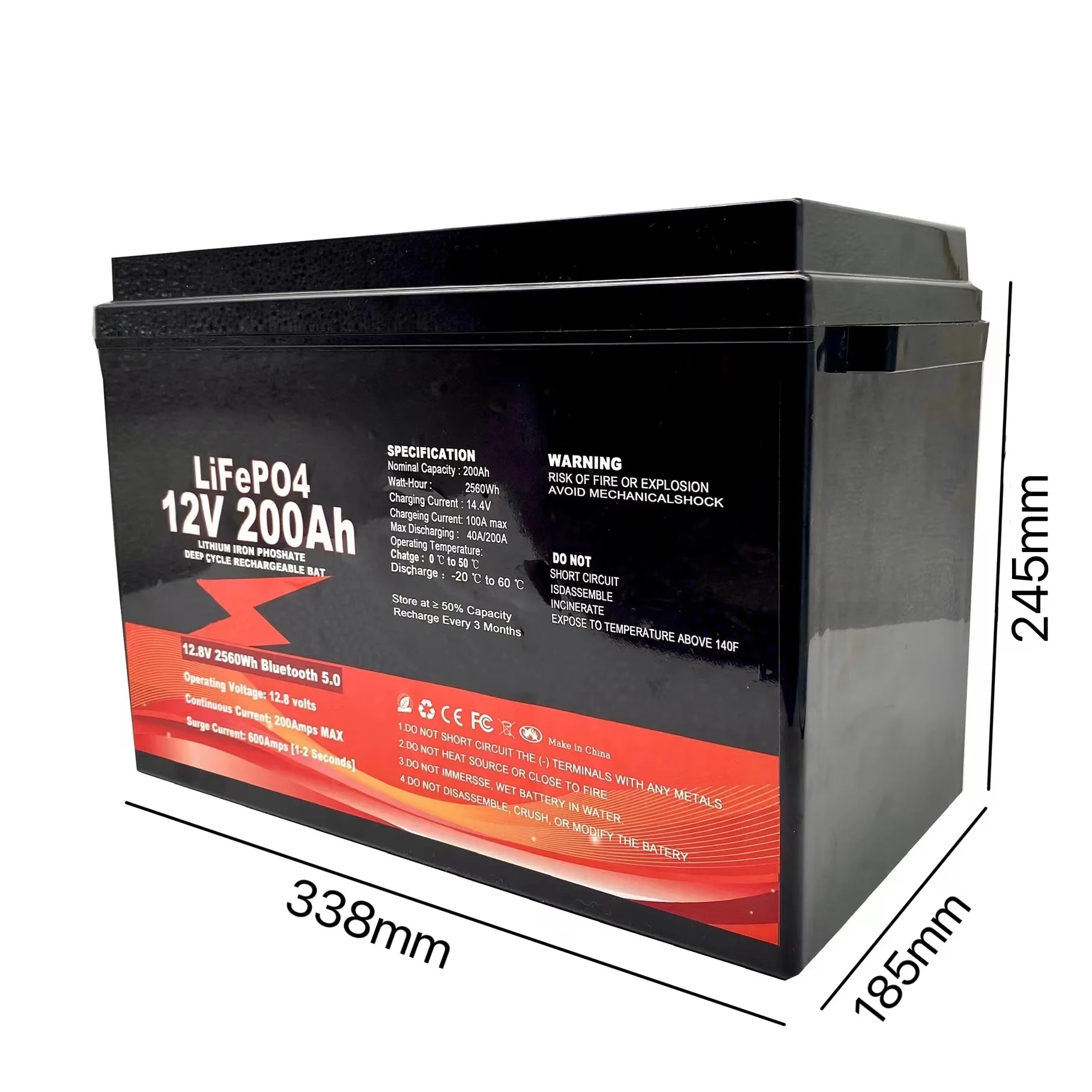 Original Factory Man Manufacture 12V Lifepo4 Battery 12.8V 200Ah Marine Standby Electric Vehicle Energy Storage Battery