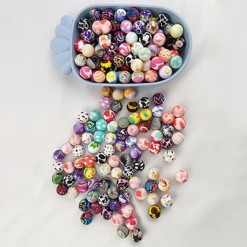 Wholesale food grade silicone transfer printing beads baby molars in bulk 12mm to 15mm