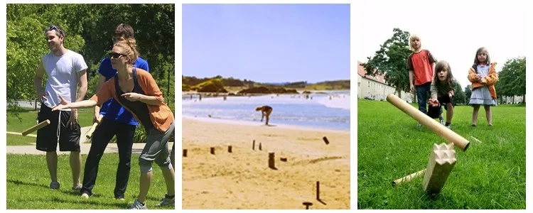 Sewidish Viking Game Wooden Customized Size And Colored Kubb Game Set