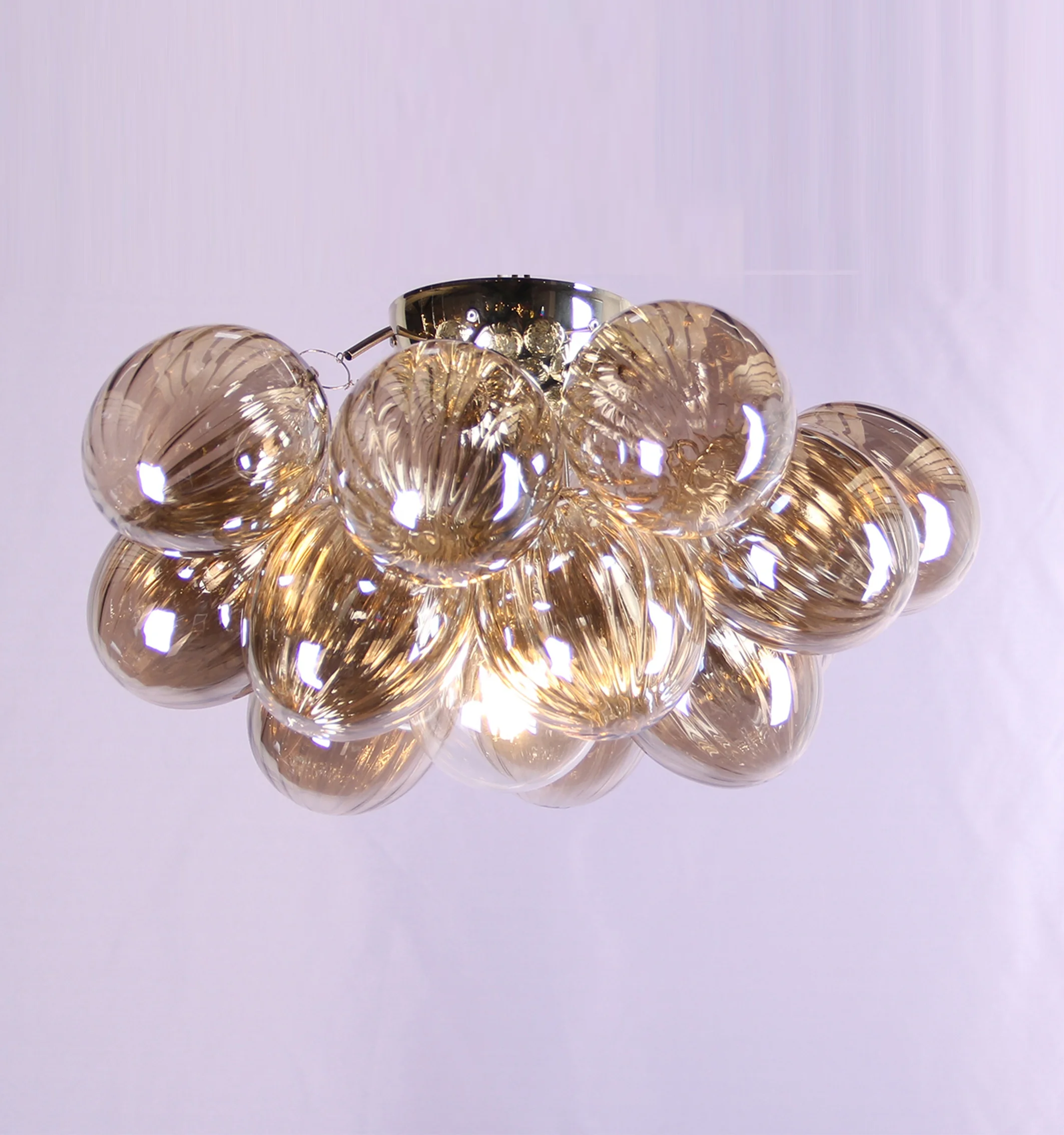 high ceilings retro pendant lights bistro globe clear murano glass chandelier 6 light