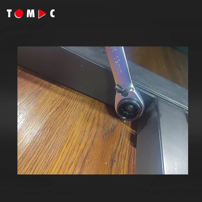 TOMAC 4-in-1 72T Double Box End (10-13-17-19 mm) Reversible Ratchet Wrench Set Socket Wrench Set