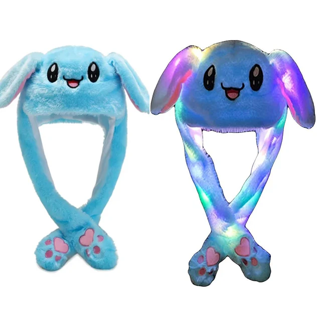 plush bunny rabbit moving ears hat