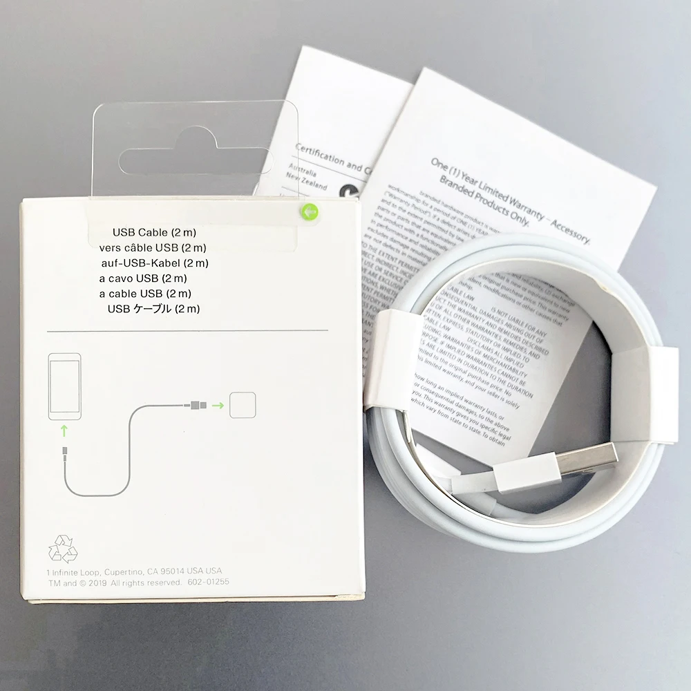 
High quality 2m 6ft Sync data usb Charging cable for iphone 6 8 X cable With original New packaging box 