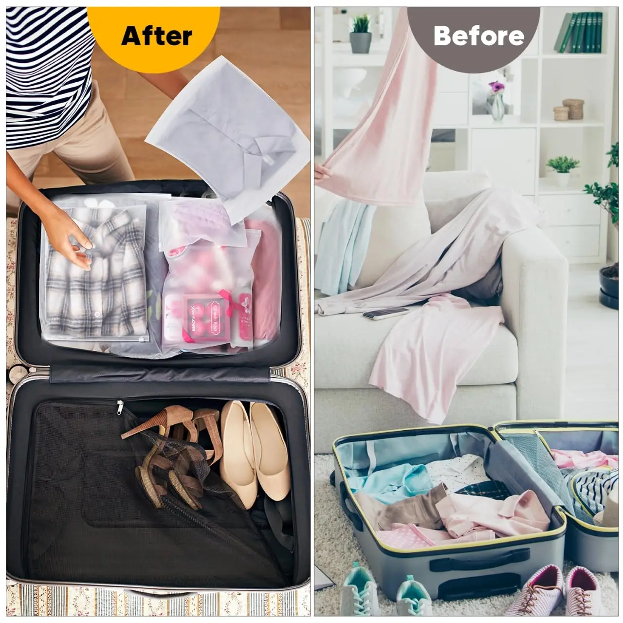 Customized Label Logo Square Transparent Reusable Slider Zipper Clothing T-Shirt Packaging Frosted Plastic Ziplock Bag