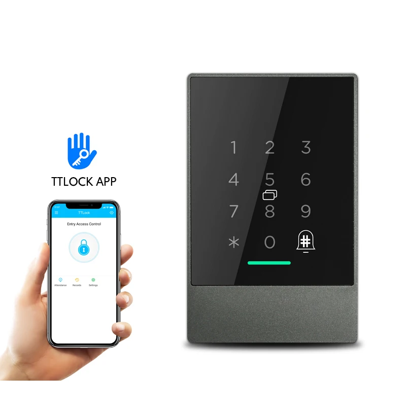 IP66 Waterproof Wifi App Access Control Reader Digital Keypad Door Lock Card Reader Wireless Smart Lock For TTlock