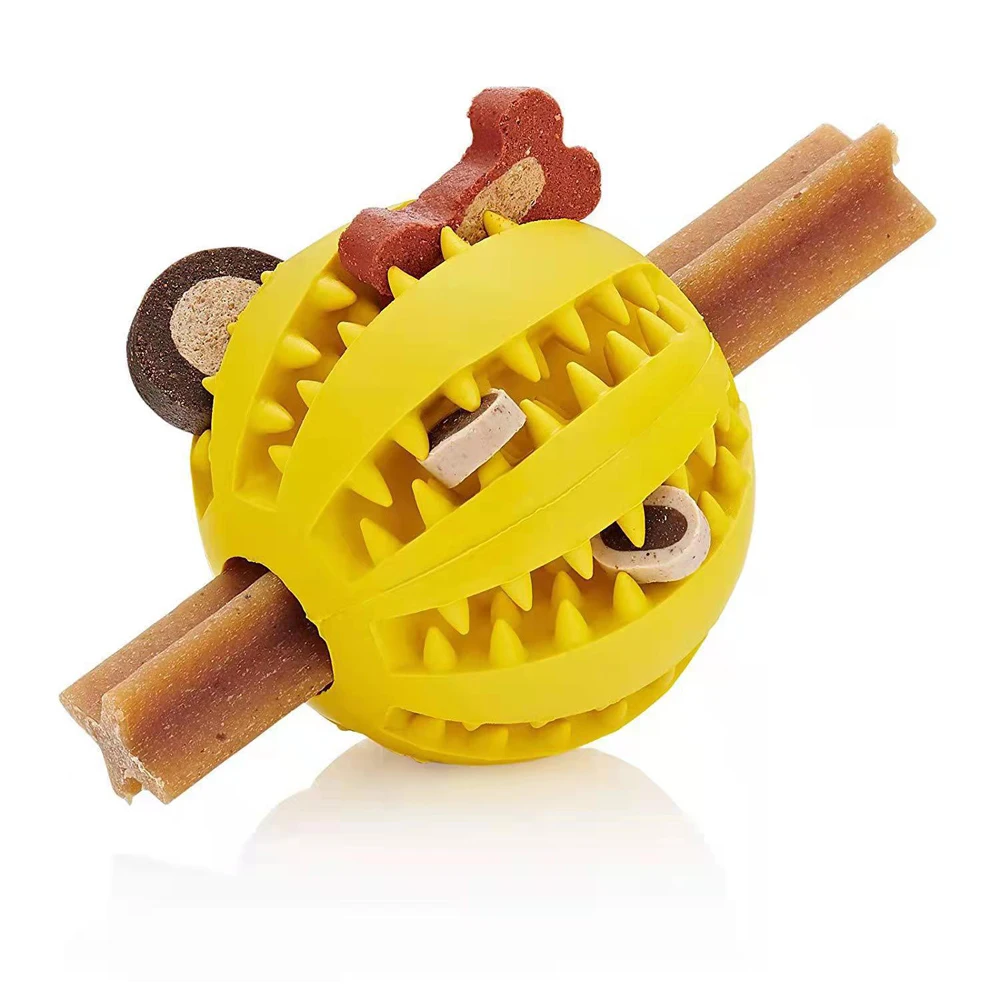 Durable Rubber Ball Chew Toys Tooth Cleaning Leakage Food Pet Dog Toys