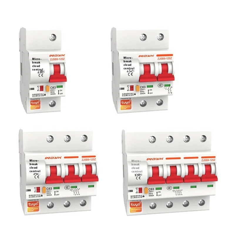 OEM WiFi Wireless TUYA Smart 1P 16A 20A 25A 32A 40A 63A 80A 100A 125A MCB Smart Miniature Circuit Breaker for Home