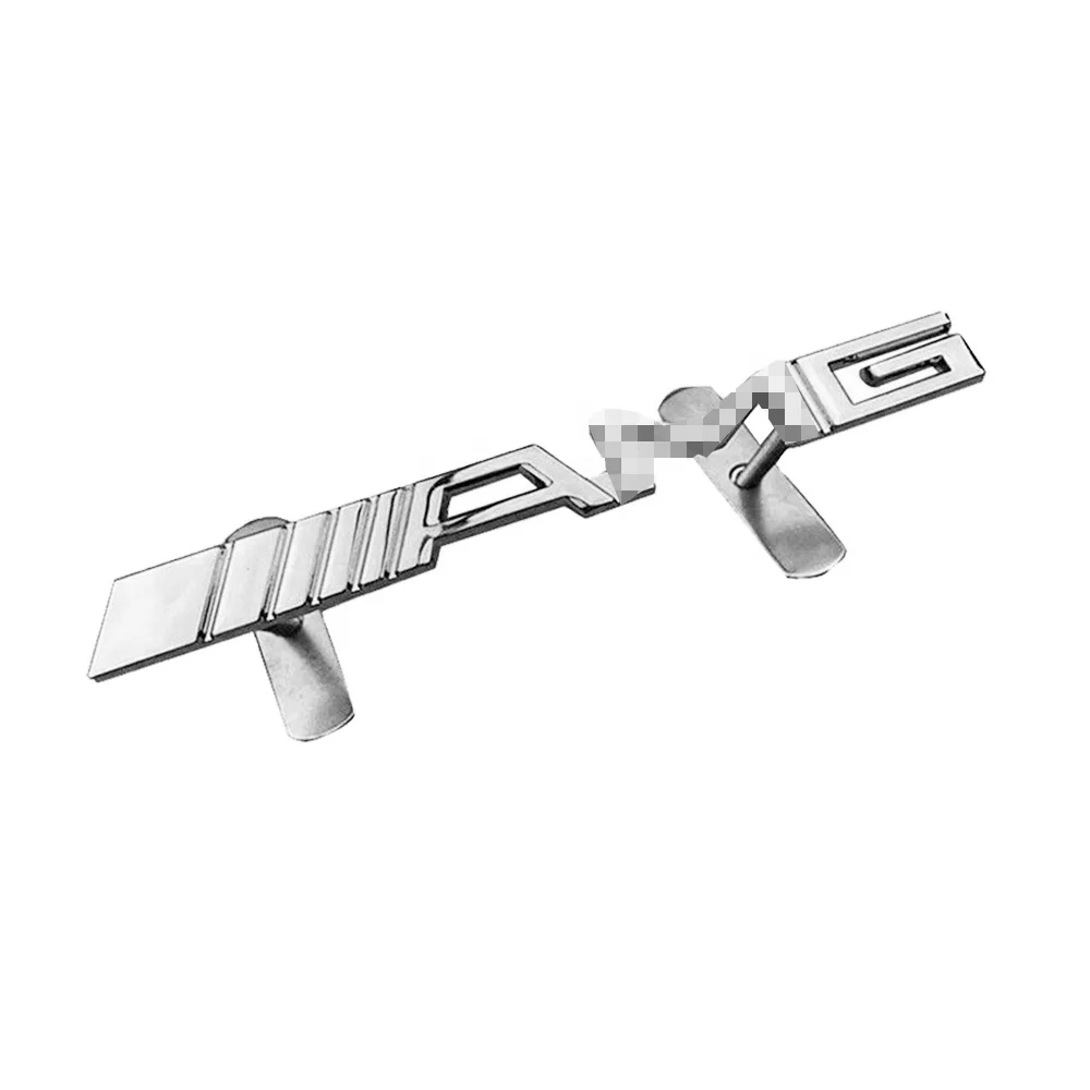 
Metal Silver AMG Logo Auto Badge For Mercedes Benz Front Grille Hood Decoration 