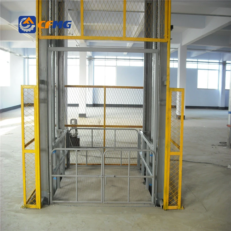 500kg load lifting height 4m hydraulic freight elevator guide rail cargo lift table for sale