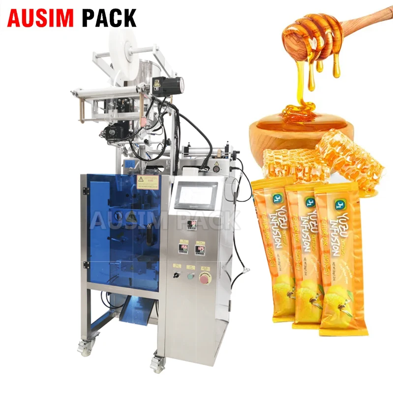 Fully automatic 4 lane vertical ffs machines multilane liquid sachet filling honey stick packaging machine