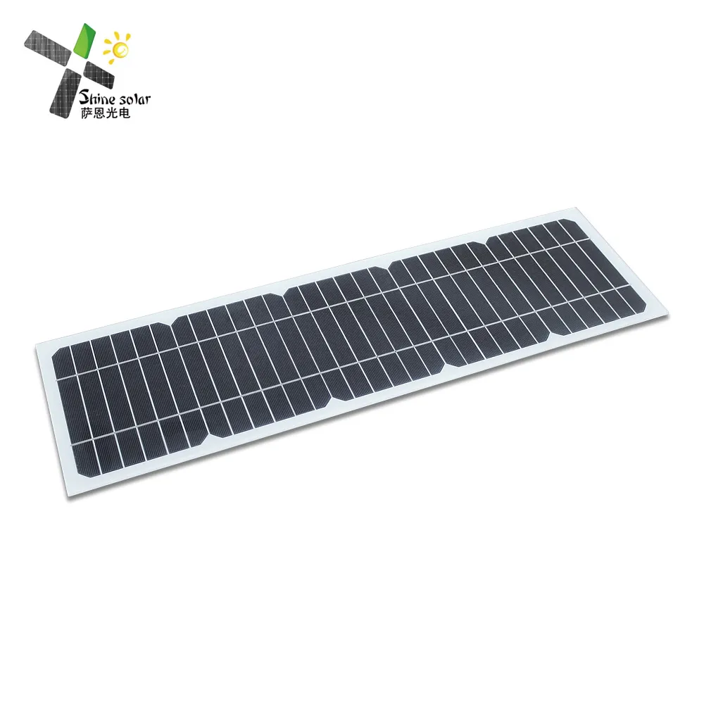 Solar Panel 12v 18v Mono Cell 5w 10w 20w 30w 50w 80w 100w 150w Narrow Solar Strip Panel for Solar Light CCTV Camera Trailer