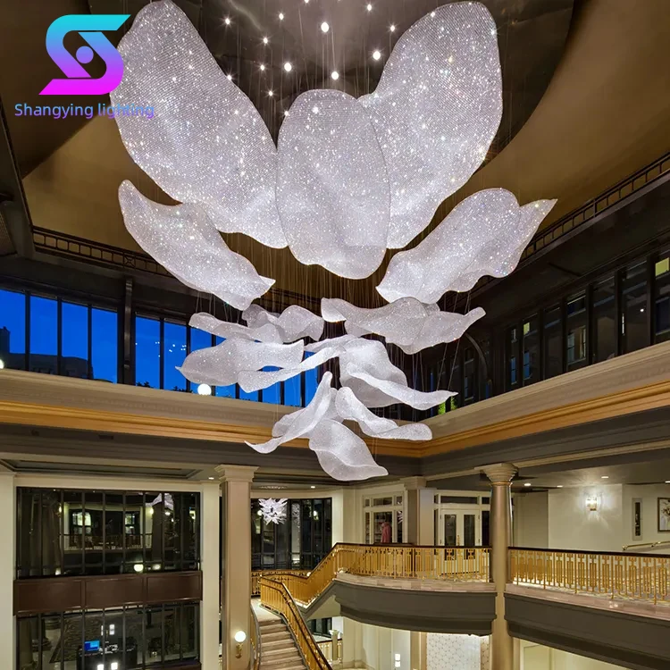 Modern Simple Style Custom Project Show Room Banquet Hall Villa Luxury Led Chandelier Lamp