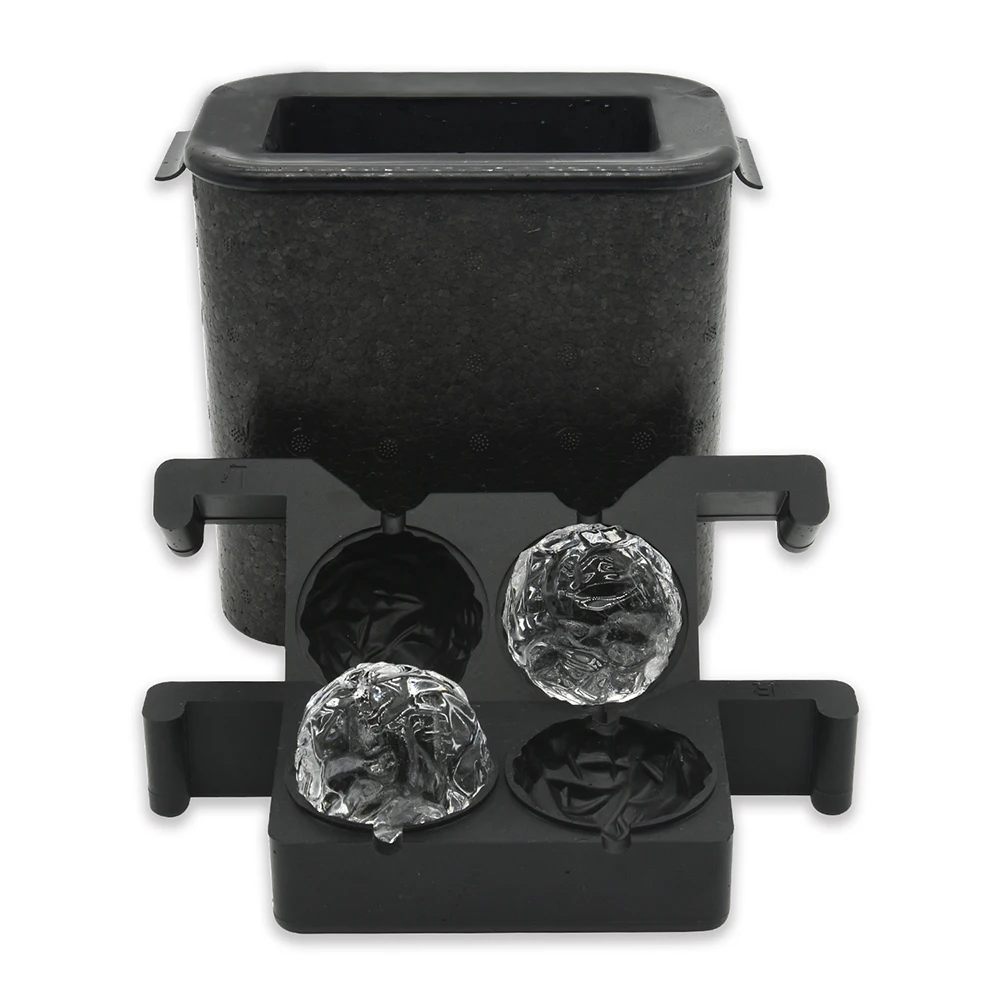 BHD Craft Silicone Large Sphere Ice Mold for Freezer Crystal Clear Ice Balls Form Perfect for Whiskey and Cocktail