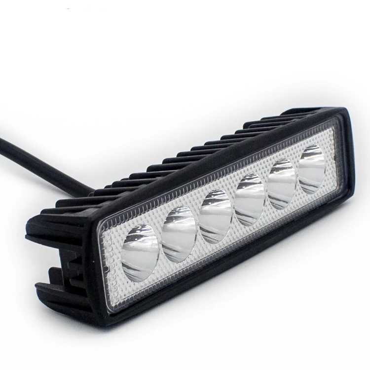 
12V 18W 6 inch slim plastic light bar offroad driving light front auto lamp led working light for Car SUV 