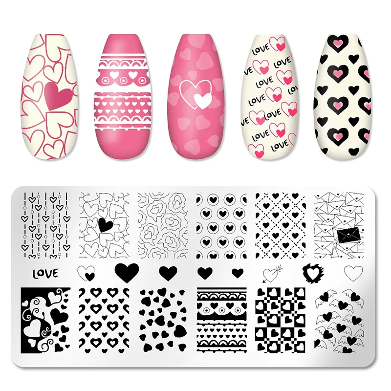 Nail Art Stencils Nails Accessories Art Butterfly Heart Snowflake Printing Template Stencil Nail Guide Supplies For Diy Manicure