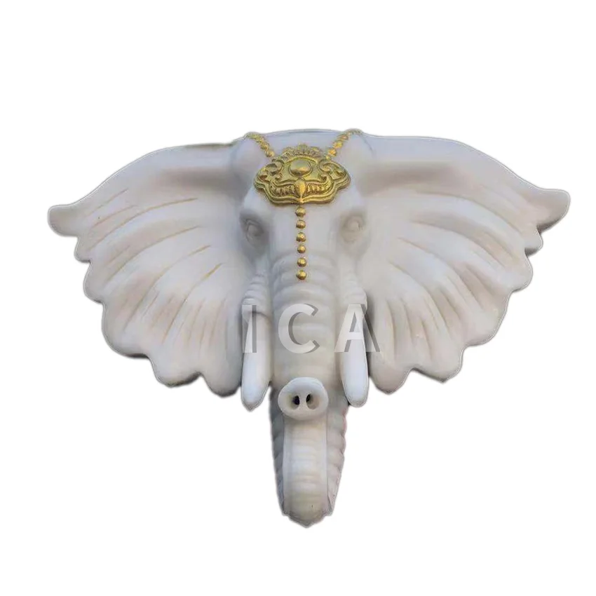 Hand carved high quality decorative white marble wall fountain with dragon head sculpture for home garden