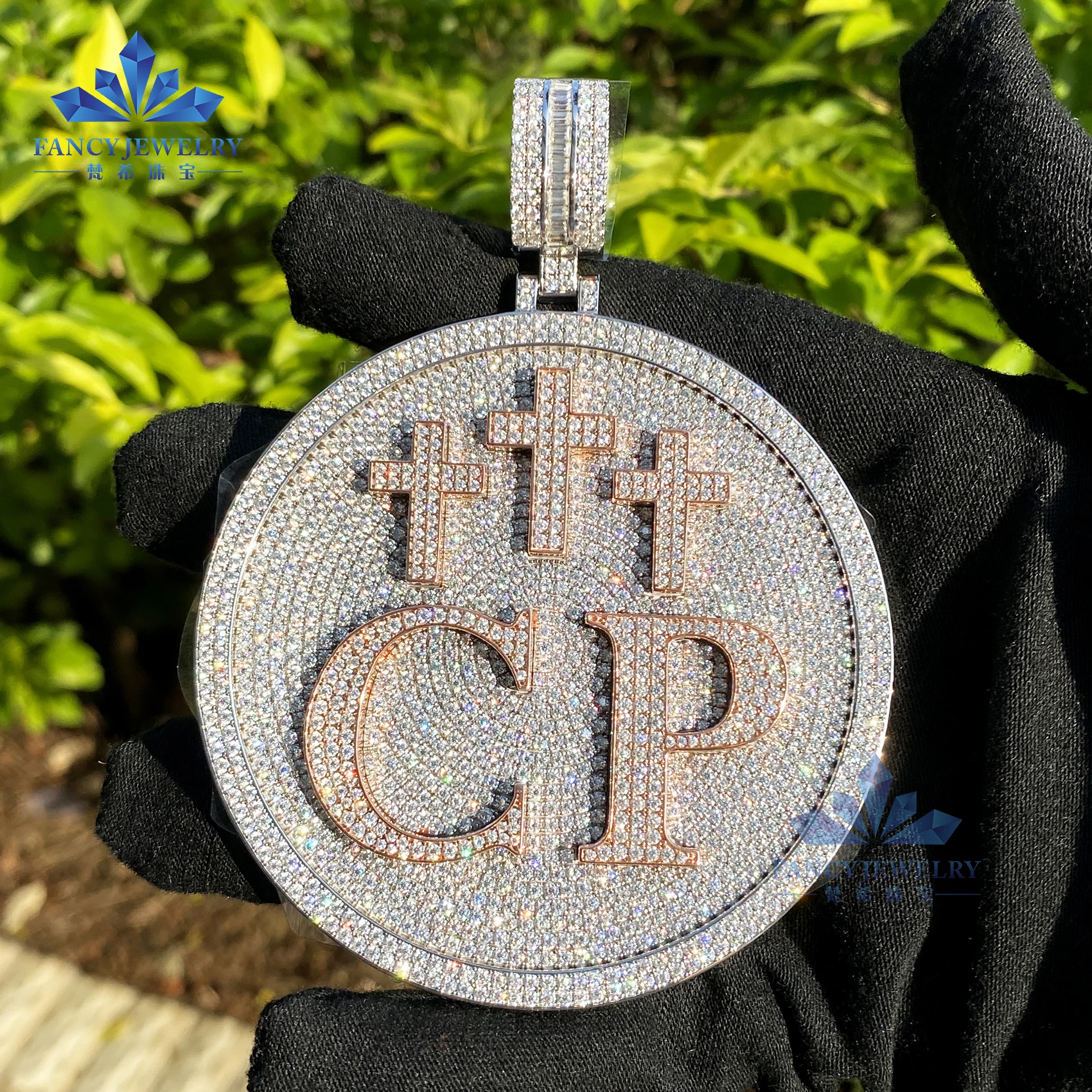 Pass Diamond Tester lced Out Moissanite Name Pendant Custom 925 Sterling Silver Diamond Hip Hop Letter Pendant Festival Jewelry