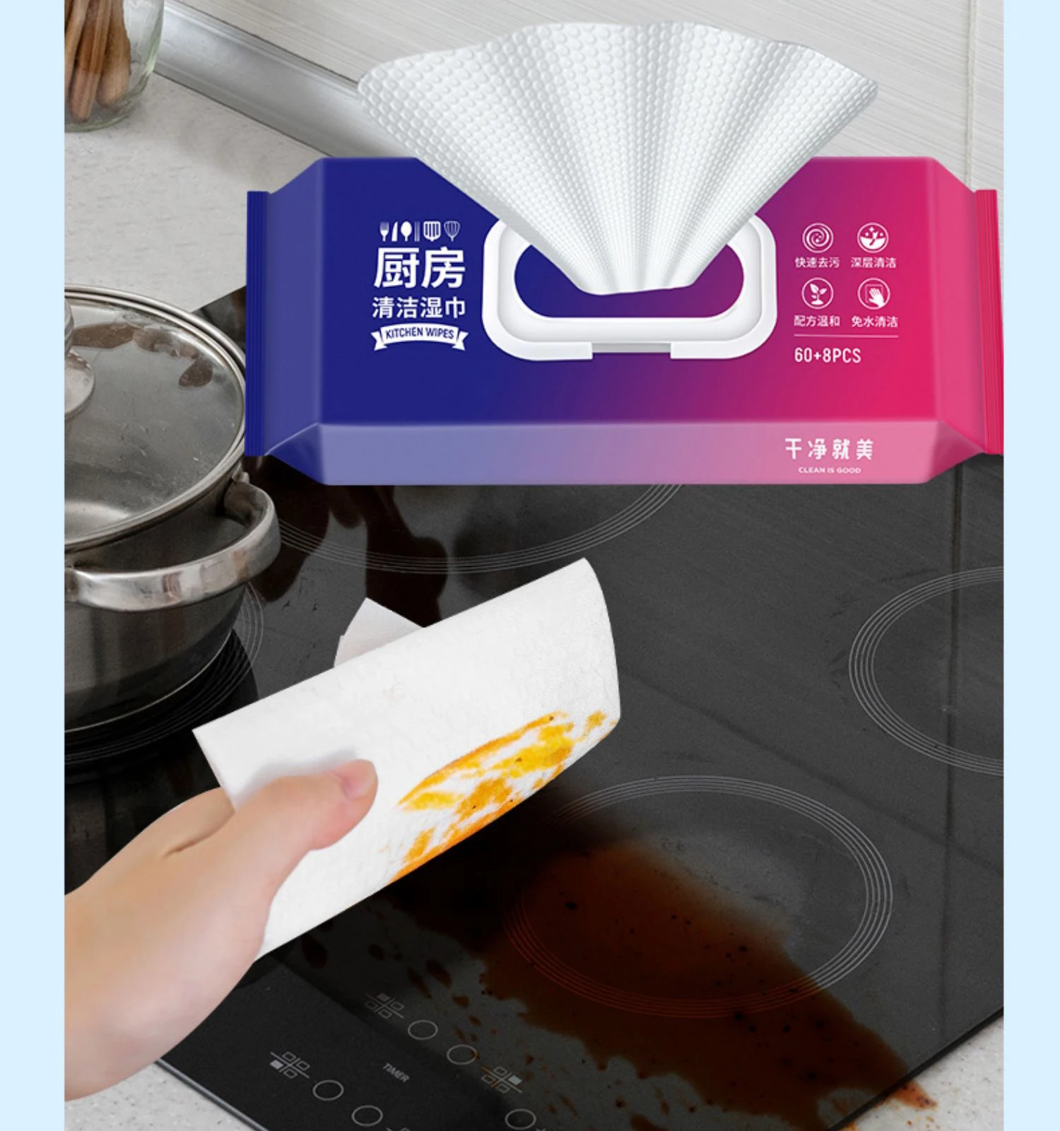 Cleaning Wipe for Kitchen Wet Tissue Wipes for Drying Dishes Kitchen Towels