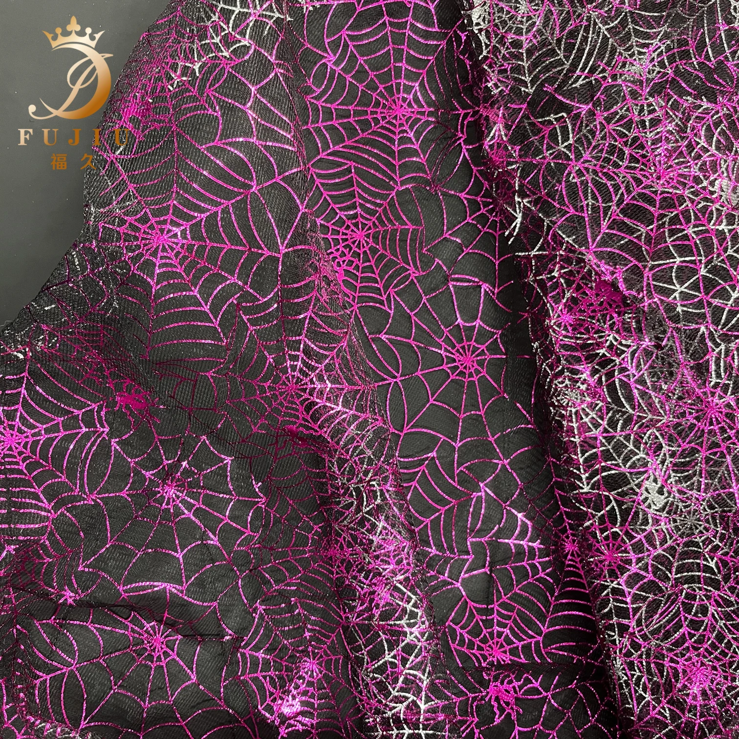 Halloween Fabric Double Sided Spider Web Sparkly Net for Decoration Costume