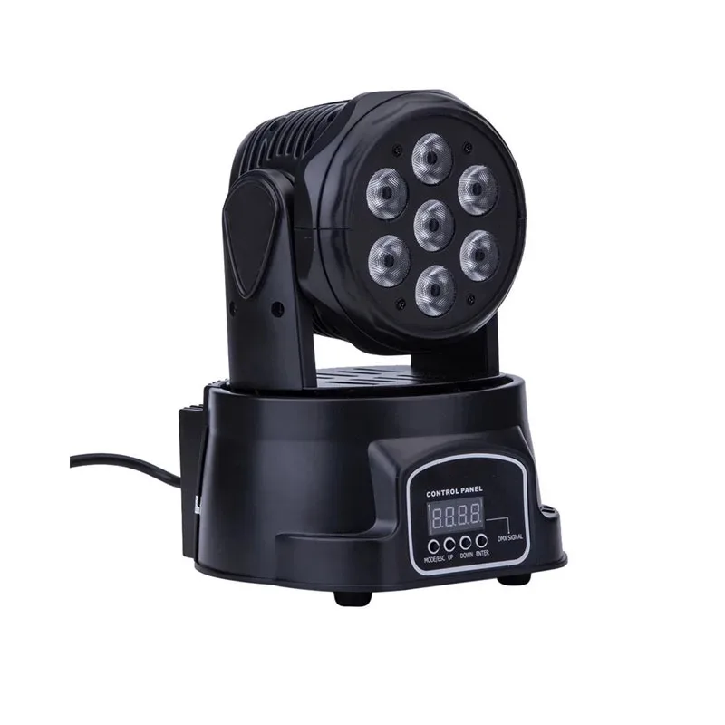 Guangzhou Factory Price 10W*7pcs RGBW Professional MIni LED Moving Head Light LED Washing Show Light Stage Lighting