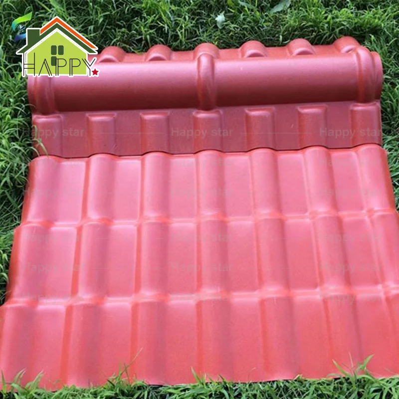 Color customized plastic roofing tile/ASA coated PVC roofing/roof sheet synthetic spanish roof tile