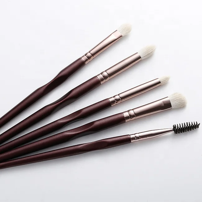 2021 New Lovely Professional and Portable Pony Hair Makeup Tools Eye Shadow Brush Travel Makeup Brush Set 5 Pcs