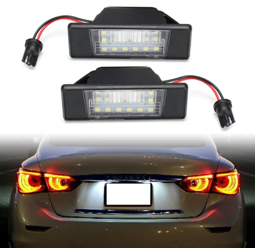 Светодиодная лампа для номерного знака Infiniti Q50 Nissan первоклассный P12 NV200 Pathfinder R51 Versa Qashqai J10 J11 без ошибок