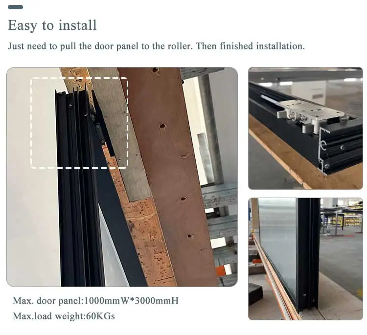 HDSAFE Soft Closing Wall Mount Sliding Door No Upper Track Bottom Track Hidden Sliding Glass Door Wooden Sliding Door Hardware